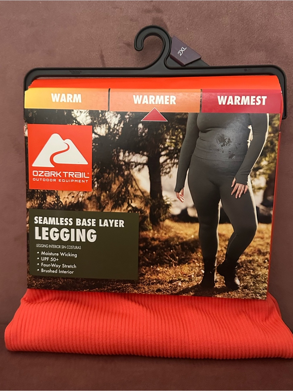 Ozark Trail Coral Red Seamless Base Layer Leggings